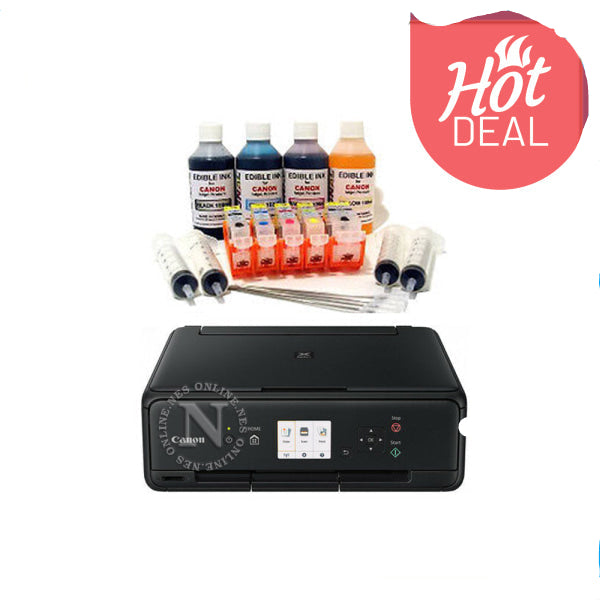 Canon A4 Wireless Edible Ink Printer + Pgi680/Cli681 Kit + Wafer Paper [Ts6360A] Printer