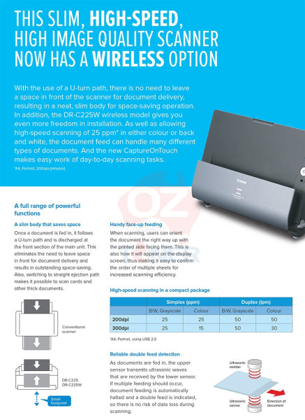Canon Imageformula Dr-C225Wii Wireless Desktop Sheet-Fed Document Scanner+Duplex (Drc225Wii) Scanner