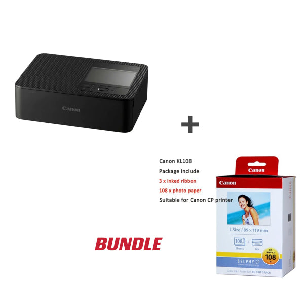 Canon Selphy Cp1500 Mobile Photo Printer + Bonus: 108X Kl-36Ip (3X Pack) L-Size Paper Bundle Printer