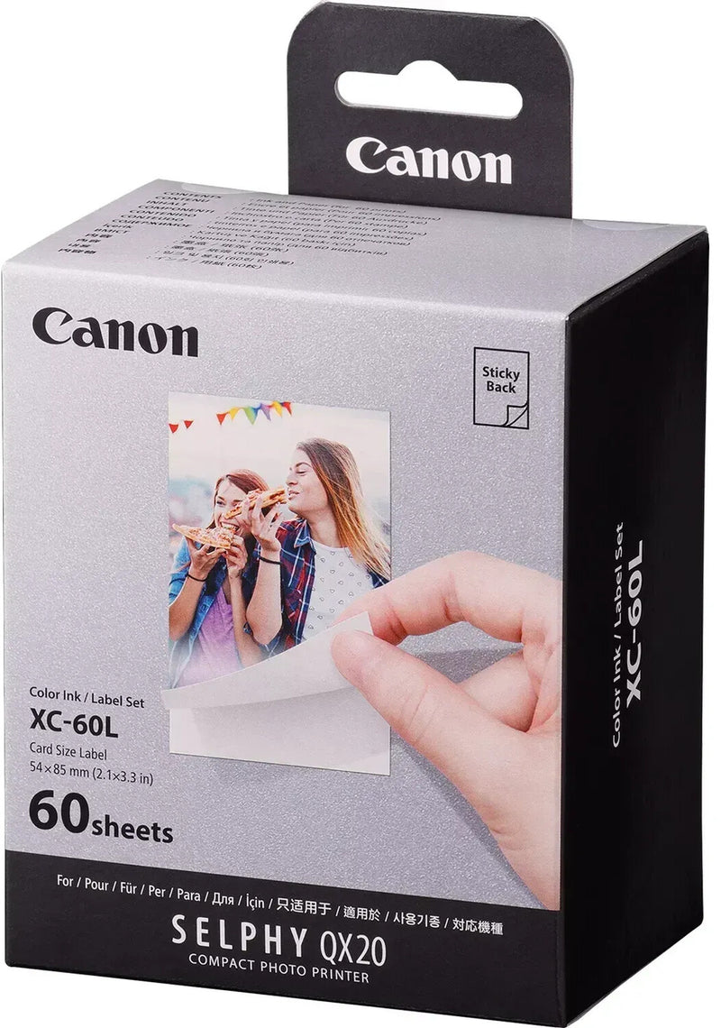 Bundle: Canon Selphy Square QX20 Photo printer QX20-RD RED+ XC-20L Selphy Square Photo paper [20x sheets]