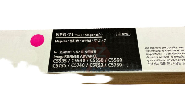 *Clear!* 1 X Genuine Canon Tg-71M Npg71 Magenta Toner Cartridge (60K Pages) -