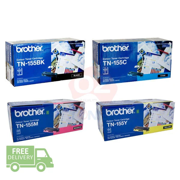 *Clear!* 4 Pack Genuine Brother Tn-155 C/M/Y/K High Yield Toner Set For