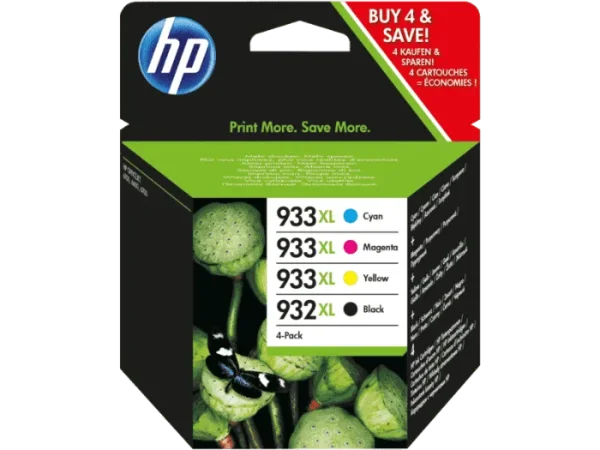 4X Pack Genuine Hp 932Xl 933Xl Ink Cartridge Combo Cn053Aa Cn054Aa Cn055Aa Cn056Aa [T0A80Aa] -