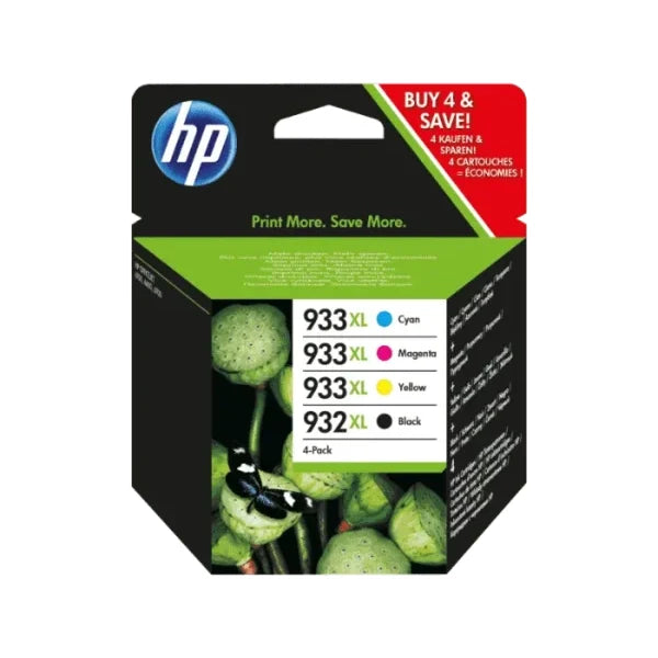 4X Pack Genuine Hp 932Xl 933Xl Ink Cartridge Combo Cn053Aa Cn054Aa Cn055Aa Cn056Aa [T0A80Aa] -