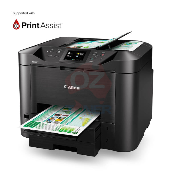 *Clear!* Canon Maxify Mb5460 A4 Wireless 4-In-1 Mfp Printer + Dual Tray + Bonus: Pgi2600 Ink Set