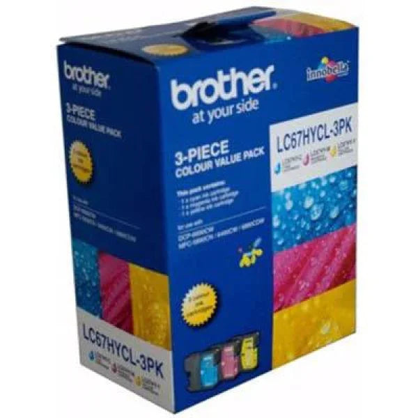 *Clear!* Genuine Brother Lc-67Hy C/M/Y High Yield Ink Cartridge Colour Pack [Lc67Hycl3Pk] -