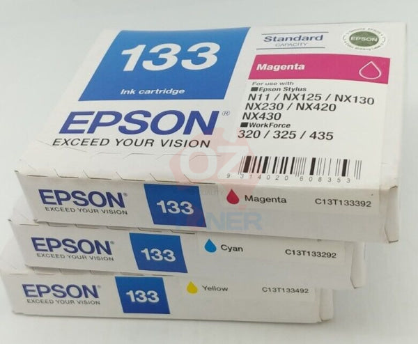 *Clear!* Genuine Epson #133 C/M/Y Color Ink Cartridge Value Pack [T133292-T133492]