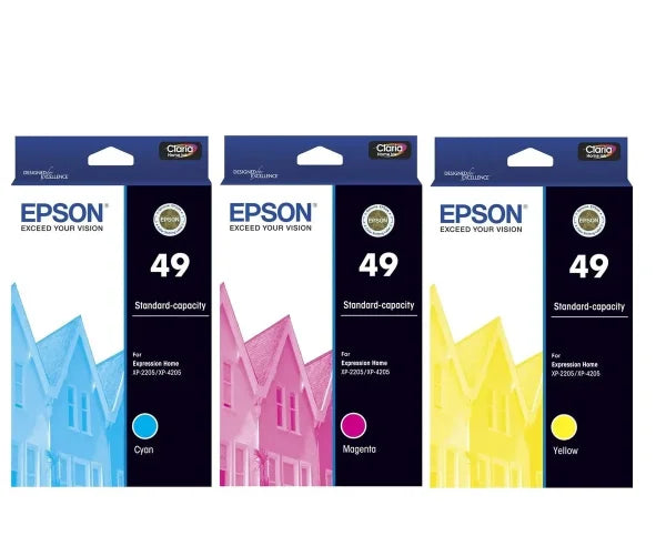 *Clear!* Genuine Epson #49 C/M/Y Color Ink Cartridge Set C13T10E292 + C13T10E392 + C13T10E492 -