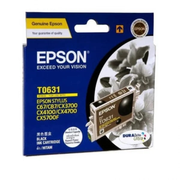 *cleaer!* Epson Genuine T0631 Black Ink Cartridge For Cx3700/cx4100/cx4700/cx5700F [C13T063190] -