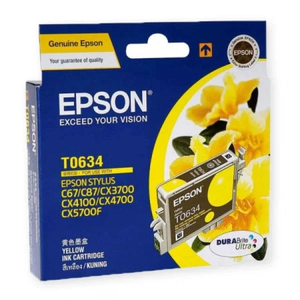 *cleaer!* Epson Genuine T0634 Yellow Ink Cartridge For Cx3700/cx4100/cx4700/cx5700F [C13T063490] -