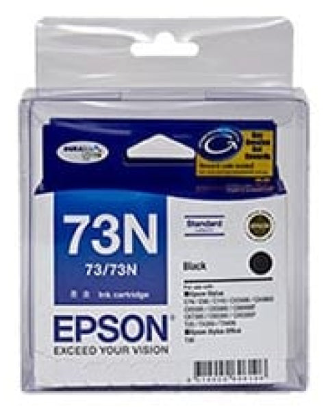 1 X Genuine Epson T0731 T1051 73N Black Ink Cartridge Twin Pack -