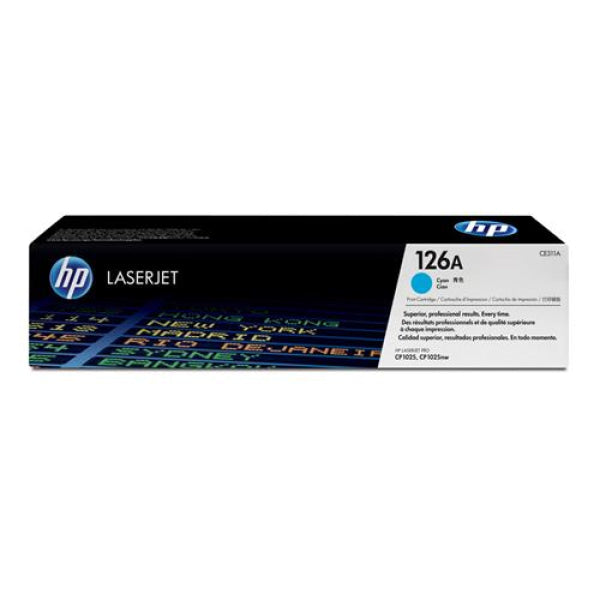 HP 126A CYAN TONER 1000 PAGE YIELD Damaged carton CE311A-RET