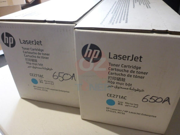 *Clear!* Genuine Hp #650A Cyan Toner Cartridge For Color Laserjet Cp5525 M750Xh [Ce271A] -