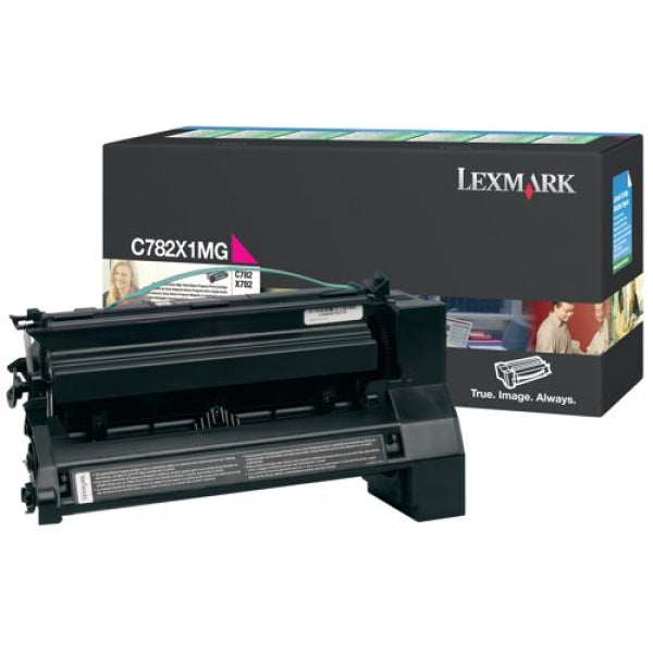 Lexmark Genuine C782X1MG Magenta Prebate Toner Yield 15000 Pages For C780 C782X1MG