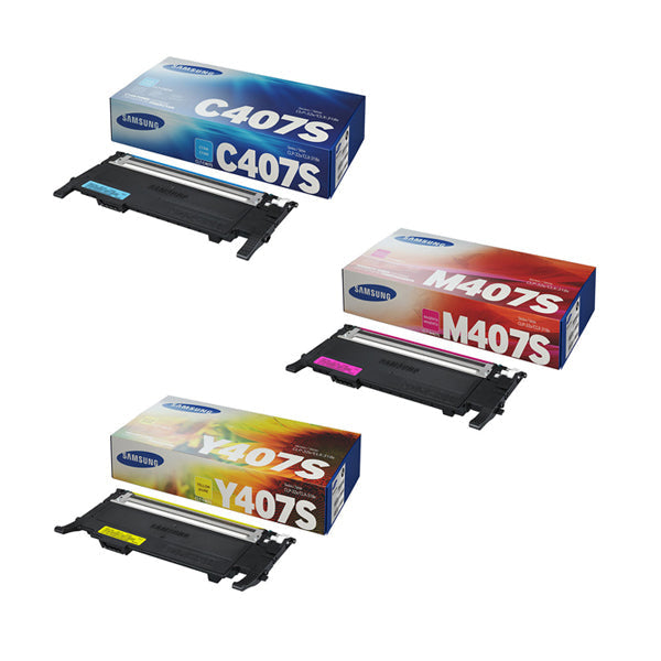 *Clear!* Genuine Samsung Clt-C407S + M407S + Y407S C/M/Y Color Toner Set For Clp320 Clp325 Clx3180