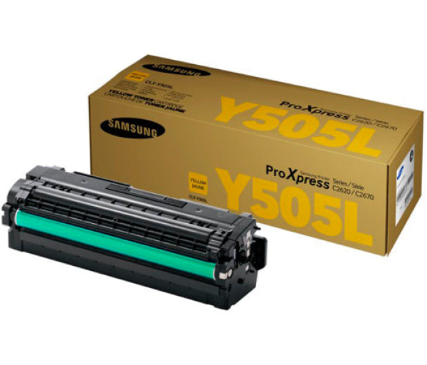 1 X Genuine Samsung Sl-C2620 Sl-C2670 Sl-C2680 Yellow Toner Cartridge High Yield Clt-Y505L Su513A -
