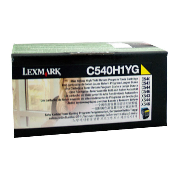 Lexmark C540H1YG YELLOW 2.5K HighYield Toner C540n C543 C544 X543 X544 X546 X548