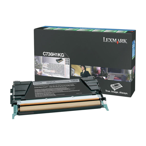 Lexmark Genuine C736H1KG BLACK HY Return Program Toner Cartridge C736DN