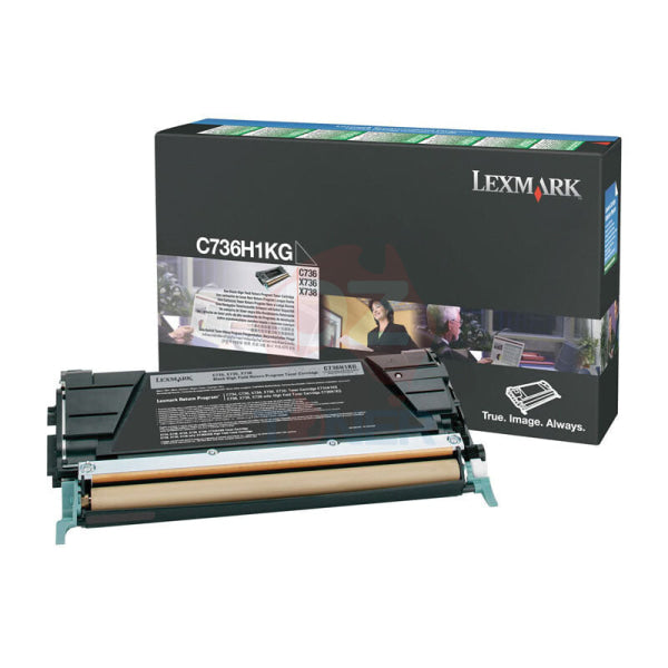 Lexmark Genuine C736H1KG BLACK HY Return Program Toner Cartridge C736DN
