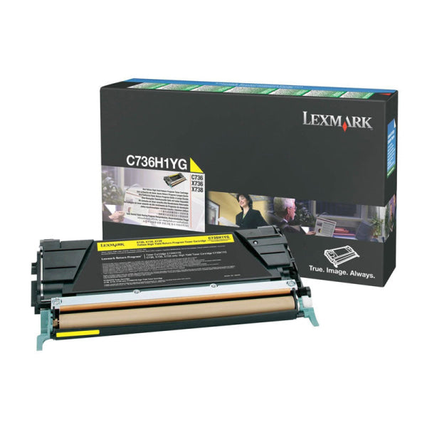 Lexmark Genuine C736H1YG YELLOW HY Return Program Toner Cartridge C736DN