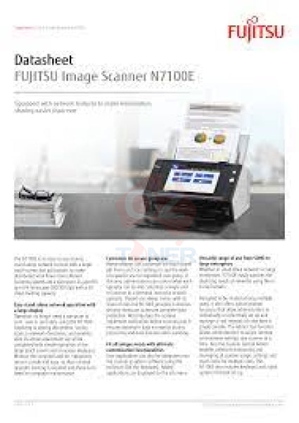 *Clear!* Fujitsu N7100E A4 Duplex Network Document & Image Scanner 25Ppm/50Ipm/8.4 Touch Screen+Wty