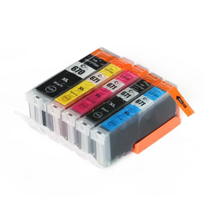 5x Pack PGI650-BK/CLI651-C/M/Y/K/PBK Edible Refill Ink cartridges Set for Canon IP7260 IX6860 IP8760 MG6460 MX926
