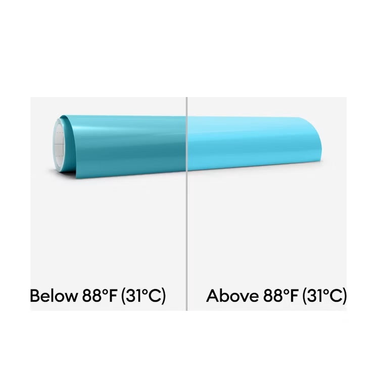 Cricut Heat-Activated Colour-Changing Vinyl temperature colour change effect