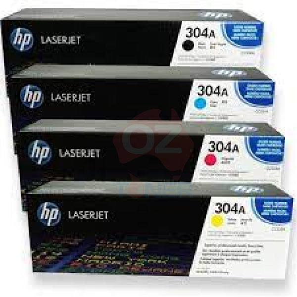 *Damaged Box* 4X Genuine Hp #304Ac Cc530A Cc531A Cc532A Cc533A Toner Set - For Cp2025 Cm2320