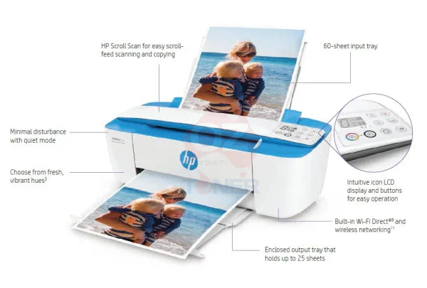 *Sale!* Hp Deskjet 3720 All-In-1 A4 Wi-Fi Printer Print/Copy/Scan/19Ppm Dj3720 #65 Ink [J9V86A]