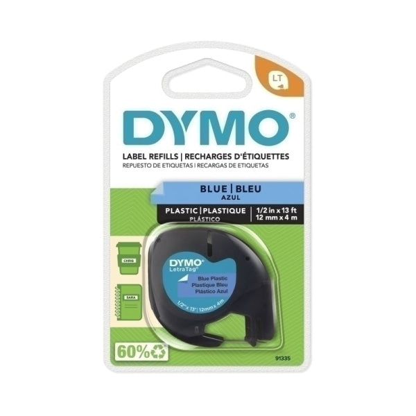 Dymo LT Plastic 12mmX4M Blue 91335