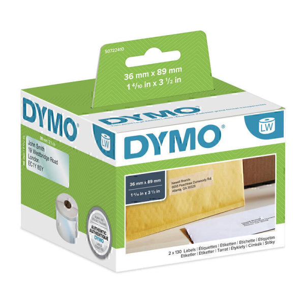 Dymo LW 36mm x 89mm Clear S0722410