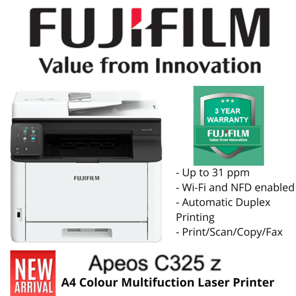 *Sale!* Fujifilm Apeos C325Z A4 Colour Laser Multifunction Printer Mfp+Duplex Scanning+Bonus: 2-Year