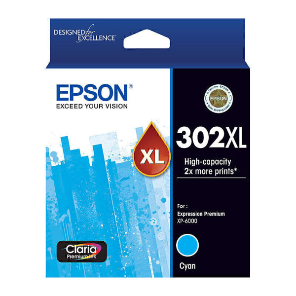 Epson 302XL Cyan Ink Cart C13T01Y292