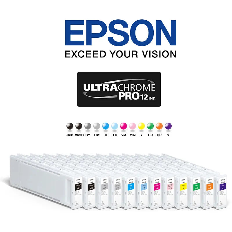 Genuine 12x Pack Epson P7560/P9560 UltraChrome PRO12 Ink Cartridges Set High Capacity (700ml) [T44J1-T44QJD]