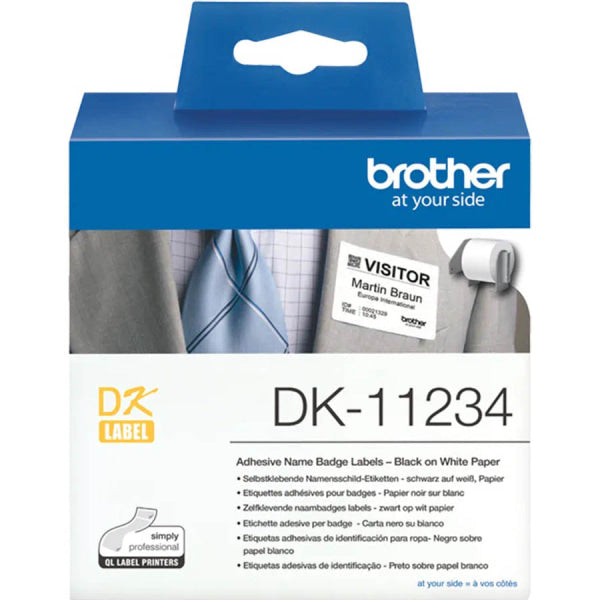 Genuine Brother Dk-11234 260X Adhesive Name Badge Labels For Ql1100/Ql1110Nwb 60Mmx86Mm Label