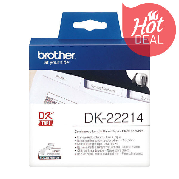 Brother DK22214 White Roll DK-22214