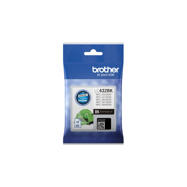 Genuine Brother Lc-432 Black Ink Cartridge For Mfc-J5340Dw/Mfc-J6540Dw/Mfc-J6740Dw 550 Pages