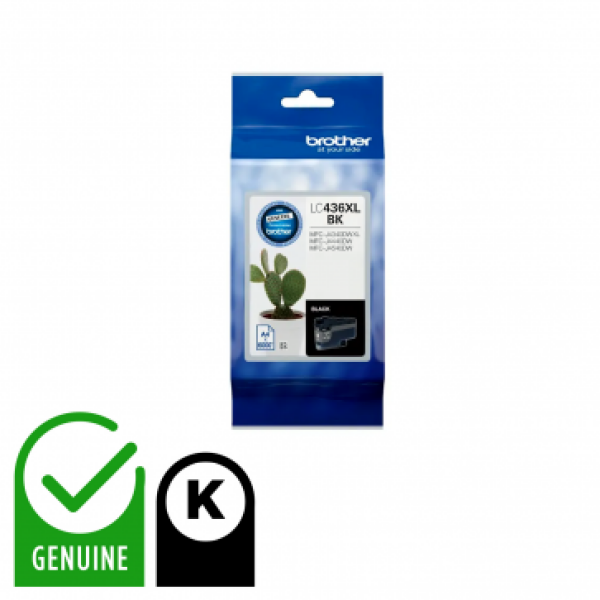 Genuine Brother Lc-436 Black Ink Cartridge For Mfc-J4340Dw/J4440Dw/J4540Dw/J5855Dw (3K) [Lc436Bk] -