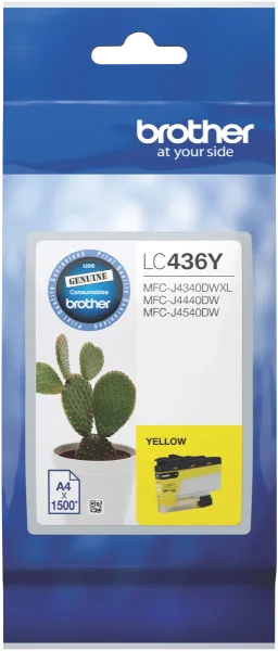 Genuine Brother Lc-436 Yellow Ink Cartridge For Mfc-J4340Dw/J4440Dw/J4540Dw (1.5K) [Lc436Y] -