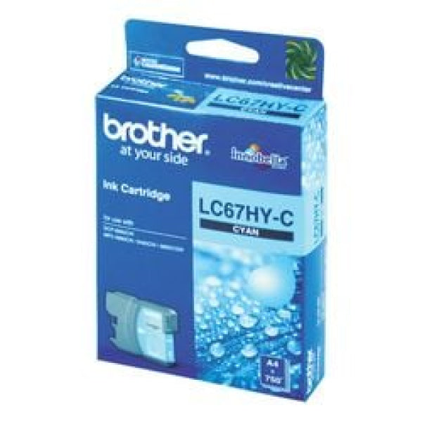 1 X Genuine Brother Lc-67 Cyan Ink Cartridge High Yield Lc-67Hyc -