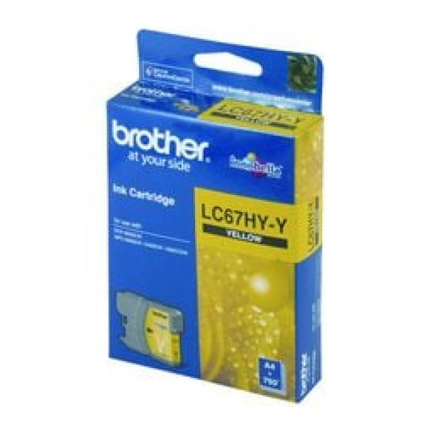 1 X Genuine Brother Lc-67 Yellow Ink Cartridge High Yield Lc-67Hyy -