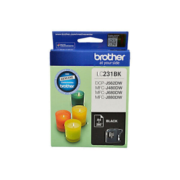 Genuine Brother Lc231 Black Ink Cartridge For Mfc-J880Dw/J680Dw/J480Dw/Dcp-J562Dw (260 Pages) -