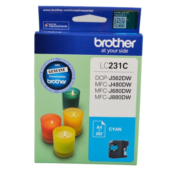 1 X Genuine Brother Lc-231 Cyan Ink Cartridge Lc-231C -