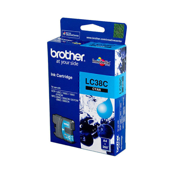 Brother LC38 Cyan Ink Cart LC-38C