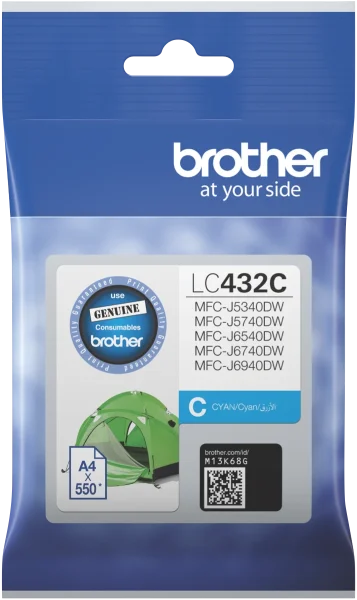 Genuine Brother Lc432 Cyan Ink Cartridge For Mfc-J5740Dw/Mfc-J6540Dw/Mfc-J6940Dw 550 Pages [Lc432C]