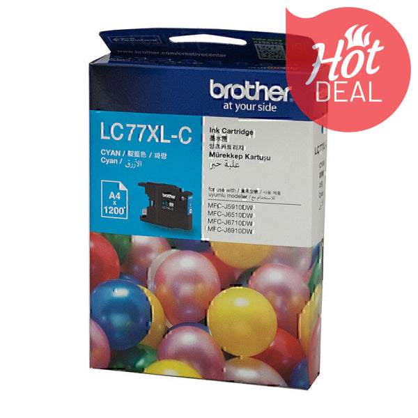 Brother LC77XL Cyan Ink Cart LC-77XLC