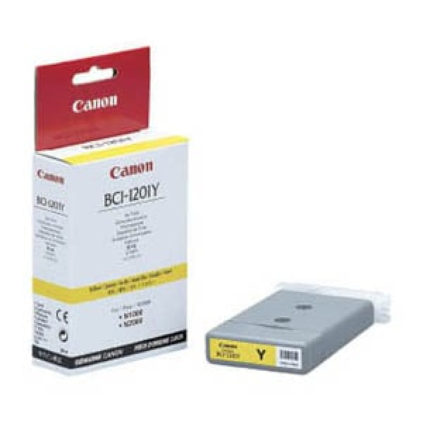 1 X Genuine Canon Bci-1201Y Yellow Ink Cartridge -