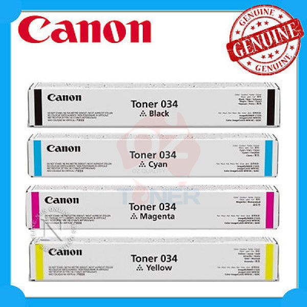 Genuine Canon Cart-034 Bk/C/M/Y 4X Toner Cartridge Set For Imageclass Mf-810Cdn (12K/7.3K)