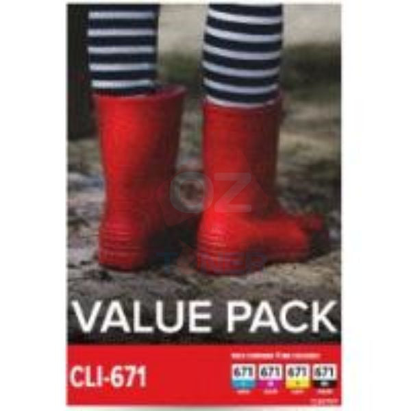 Genuine Canon Cli-671-C/M/Y/Bk (Set Of 4) Ink Cartridge Set Value Pack [Cli671Vp] -