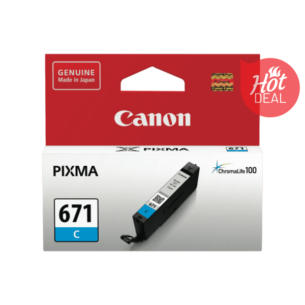 Genuine Canon CLI671 Cyan Ink Cartridge CLI671C